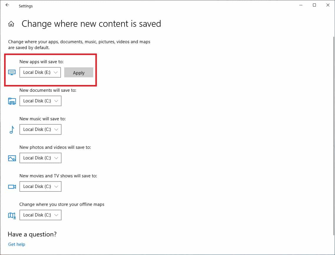 microsoft store change game install location